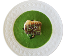 真鱈のカリカリポアレ～小松菜のソテーとそのソース和え～