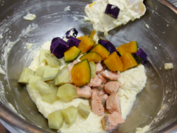 秋鮭と南京・さつま芋（紫芋）のケークサレ-作り方